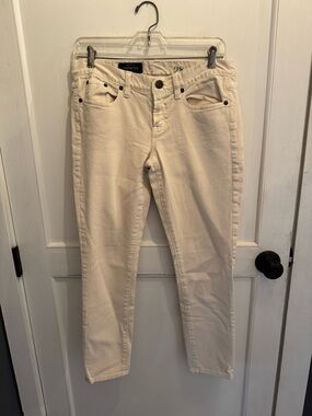 J. Crew Toothpick Low-Rise Ankle Jeans - Cream